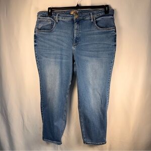 Kut from the Kloth NAOMI Fab Ab Crop Straight Leg Jeans, size 22, Denim